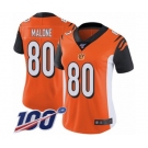 Women's Cincinnati Bengals #80 Josh Malone Orange Alternate Vapor Untouchable Limited Player 100th Season Football Jersey