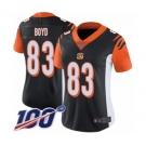 Women's Cincinnati Bengals #83 Tyler Boyd Black Team Color Vapor Untouchable Limited Player 100th Season Football Jersey