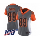 Women's Cincinnati Bengals #89 Drew Sample Limited Silver Inverted Legend 100th Season Football Jersey