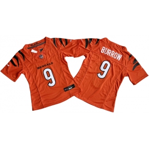 Women's Cincinnati Bengals #9 Joe Burrow Orange F.U.S.E. Stitched Vapor Football Jersey