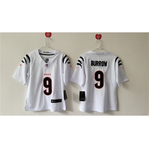 Women's Cincinnati Bengals #9 Joe Burrow White Vapor Football Stitched Jersey