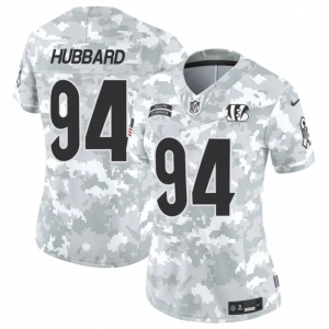 Women's Cincinnati Bengals #94 Sam Hubbard 2024 F.U.S.E Arctic Camo Salute To Service Limited Stitched Football Jersey