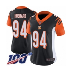 Women's Cincinnati Bengals #94 Sam Hubbard Black Team Color Vapor Untouchable Limited Player 100th Season Football Jersey