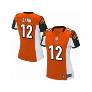 Women's Nike Cincinnati Bengals #12 Mohamed Sanu Game Orange Alternate NFL Jersey