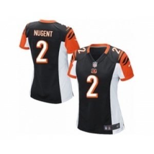 Women's Nike Cincinnati Bengals #2 Mike Nugent Game Black Team Color NFL Jersey