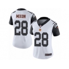 Women's Nike Cincinnati Bengals #28 Joe Mixon Limited White Rush NFL Jersey