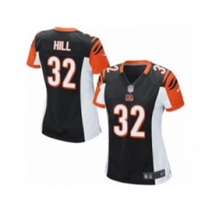 Women's Nike Cincinnati Bengals #32 Jeremy Hill Game Black Team Color NFL Jersey