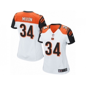 Women's Nike Cincinnati Bengals #34 Joe Mixon Limited White NFL Jersey