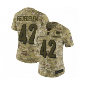 Women's Nike Cincinnati Bengals #42 Clayton Fejedelem Limited Camo 2018 Salute to Service NFL Jersey