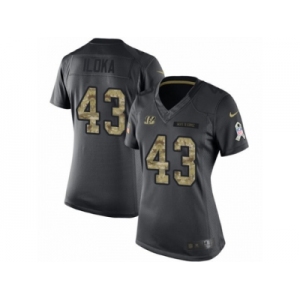 Women's Nike Cincinnati Bengals #43 George Iloka Limited Black 2016 Salute to Service NFL Jersey