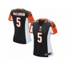 Women's Nike Cincinnati Bengals #5 AJ McCarron Game Black Team Color NFL Jersey