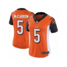 Women's Nike Cincinnati Bengals #5 AJ McCarron Vapor Untouchable Limited Orange Alternate NFL Jersey