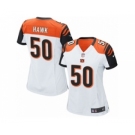 Women's Nike Cincinnati Bengals #50 A.J. Hawk Game White NFL Jersey