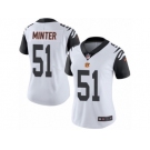 Women's Nike Cincinnati Bengals #51 Kevin Minter Limited White Rush NFL Jersey