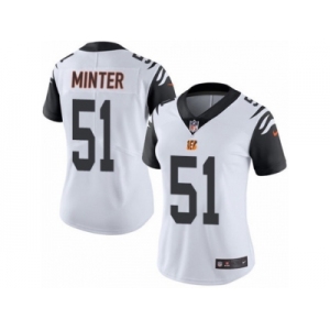 Women's Nike Cincinnati Bengals #51 Kevin Minter Limited White Rush NFL Jersey