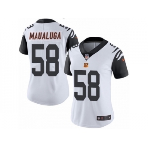 Women's Nike Cincinnati Bengals #58 Rey Maualuga Limited White Rush NFL Jersey