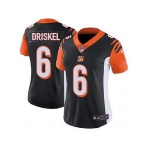 Women's Nike Cincinnati Bengals #6 Jeff Driskel Vapor Untouchable Limited Black Team Color NFL Jersey