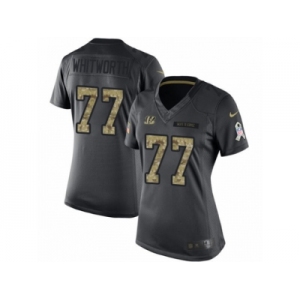 Women's Nike Cincinnati Bengals #77 Andrew Whitworth Limited Black 2016 Salute to Service NFL Jersey