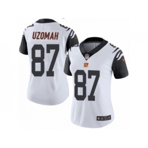 Women's Nike Cincinnati Bengals #87 C.J. Uzomah Limited White Rush NFL Jersey