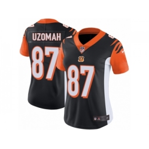 Women's Nike Cincinnati Bengals #87 C.J. Uzomah Vapor Untouchable Limited Black Team Color NFL Jersey