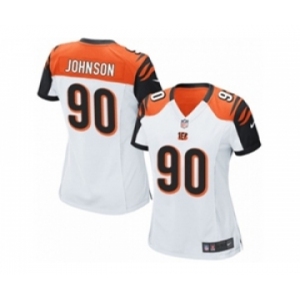 Women's Nike Cincinnati Bengals #90 Michael Johnson Game White NFL Jersey