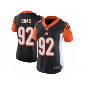 Women's Nike Cincinnati Bengals #92 Pat Sims Vapor Untouchable Limited Black Team Color NFL Jersey