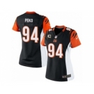 Women's Nike Cincinnati Bengals #94 Domata Peko Black Team Color C Patch NFL Jersey