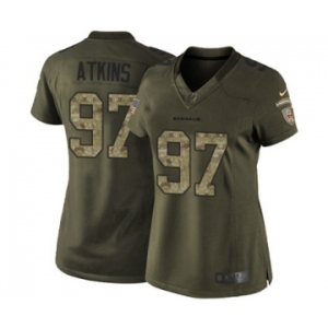 Women's Nike Cincinnati Bengals #97 Geno Atkins Limited Green Salute to Service NFL Jersey