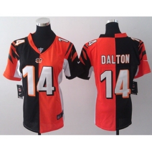 nike women nfl jerseys cincinnati bengals #14 dalton orange-black[nike split]