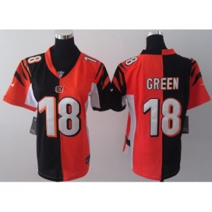 nike women nfl jerseys cincinnati bengals #18 green orange-black[nike split]