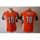 nike women nfl jerseys cincinnati bengals #18 green orange[nike limited]