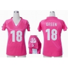 nike women nfl jerseys cincinnati bengals #18 green pink[draft him ii top]