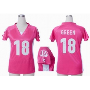 nike women nfl jerseys cincinnati bengals #18 green pink[draft him ii top]