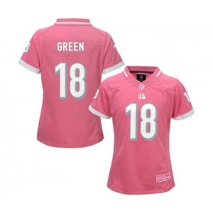 nike women nfl jerseys cincinnati bengals #18 green pink[nike 2015]