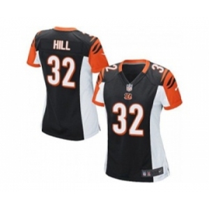 nike women nfl jerseys cincinnati bengals #32 hill black[nike][hill]
