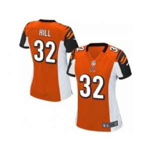 nike women nfl jerseys cincinnati bengals #32 hill orange[nike][hill]