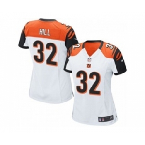 nike women nfl jerseys cincinnati bengals #32 hill white[nike][hill]