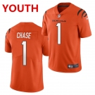 Youth Cincinnati Bengals #1 JaMarr Chase Limited Orange Vapor Jersey