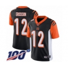 Youth Cincinnati Bengals #12 Alex Erickson Black Team Color Vapor Untouchable Limited Player 100th Season Football Jersey