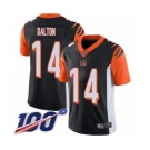 Youth Cincinnati Bengals #14 Andy Dalton Black Team Color Vapor Untouchable Limited Player 100th Season Football Jersey