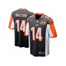 Youth Cincinnati Bengals #14 Andy Dalton Nike Black 50th Anniversary Patch Game Jersey