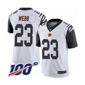 Youth Cincinnati Bengals #23 B.W. Webb Limited White Rush Vapor Untouchable 100th Season Football Jersey