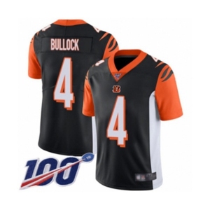 Youth Cincinnati Bengals #4 Randy Bullock Black Team Color Vapor Untouchable Limited Player 100th Season Football Jersey