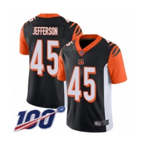 Youth Cincinnati Bengals #45 Malik Jefferson Black Team Color Vapor Untouchable Limited Player 100th Season Football Jersey