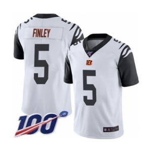 Youth Cincinnati Bengals #5 Ryan Finley Limited White Rush Vapor Untouchable 100th Season Football Jersey