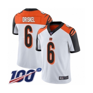 Youth Cincinnati Bengals #6 Jeff Driskel White Vapor Untouchable Limited Player 100th Season Football Jersey