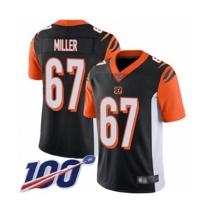 Youth Cincinnati Bengals #67 John Miller Black Team Color Vapor Untouchable Limited Player 100th Season Football Jersey