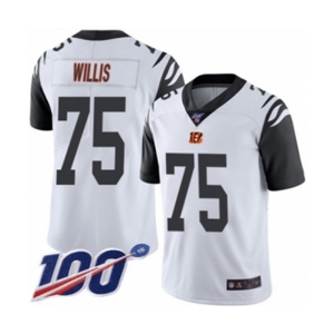 Youth Cincinnati Bengals #75 Jordan Willis Limited White Rush Vapor Untouchable 100th Season Football Jersey