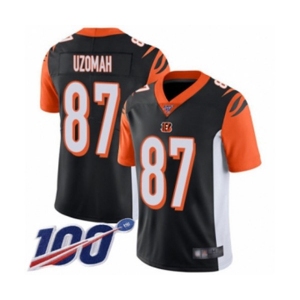 Youth Cincinnati Bengals #87 C.J. Uzomah Black Team Color Vapor Untouchable Limited Player 100th Season Football Jersey