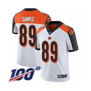 Youth Cincinnati Bengals #89 Drew Sample White Vapor Untouchable Limited Player 100th Season Football Jersey